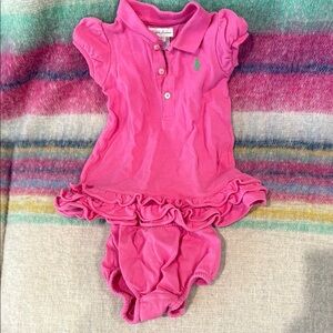 Ralph Lauren Pink Ruffle Polo Dress